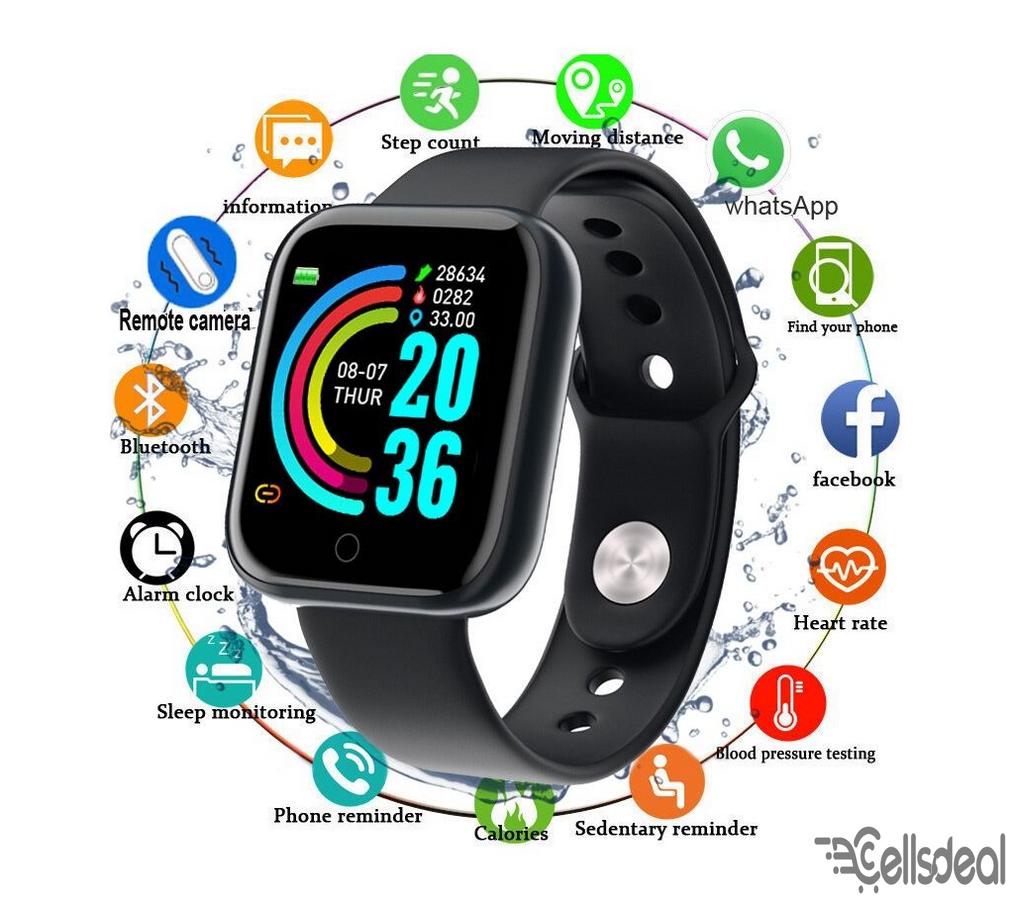 D20 Pro ব্লুটুথ স্মার্ট ওয়াচ Fitness Tracker Sport