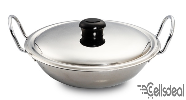 Premium Bright SS Fancy Korai With Lid 3