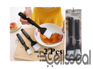 2 Pcs Black বার্বিকিউ গ্রিল Silicone Bristles