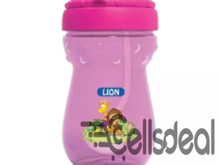 Lion Straw Weight Drinking Cup (Pink) – each