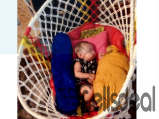 Newborn Baby Bed Comfy Sleeping Round Cradle Jute