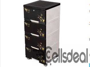 Silver Wardrobe – 4 Drawer – Black and White