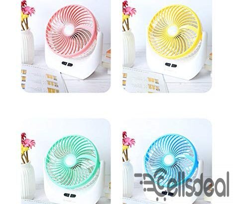 Lithium Rechargeable Mini Table Fan With LED Light