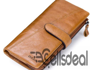 ORAS Premium Oil Pull Up Leather Long Wallet for M