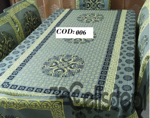 Screen Print Dining Table Runner And 06 Chair Cove