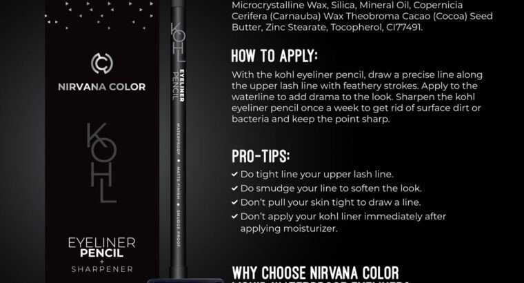 Nirvana Color KOHL Eyeliner Pencil Intense Black