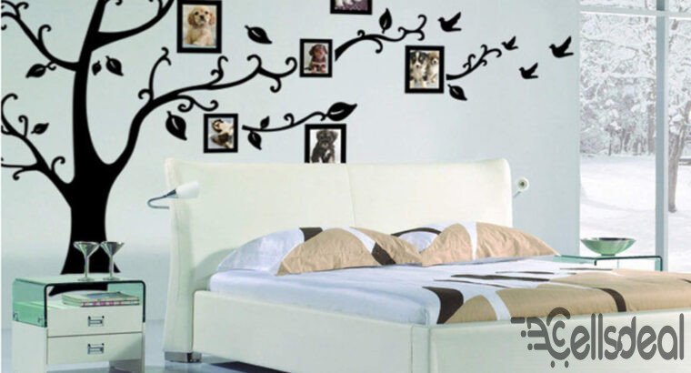 Auto 3D Mirror wall sicker- black tree and biDraft