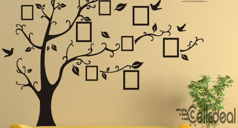 Auto 3D Mirror wall sicker- black tree and biDraft