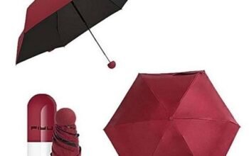 Mini Folding Umbrella With Cute Capsule Case