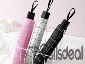 Poly-Cotton Automatic Grid Umbrella – Multicolor