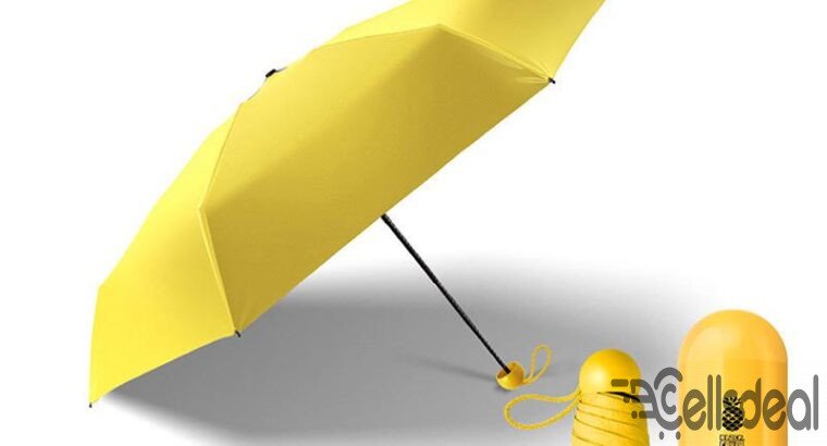 Ladies Capsule Umbrella Yellow 35″