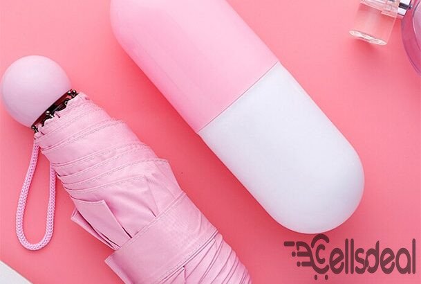 Ladies Capsule Umbrella Pink 35″