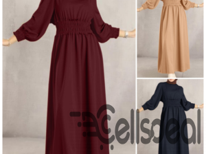 ZANZEA Muslimah Womens Muslim Smocked Long Sleeve