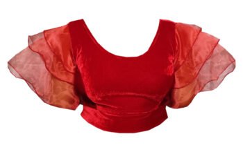 Velvet Body & Organza Kuchi Hata Blouse For Women.