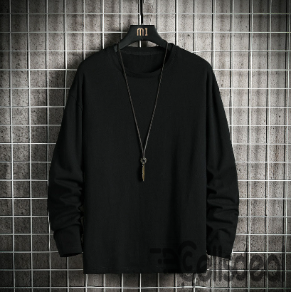 Black Full Sleeve Cotton T-shirt