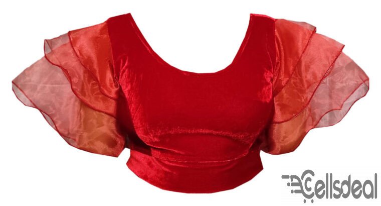 Velvet Body & Organza Kuchi Hata Blouse For Women.