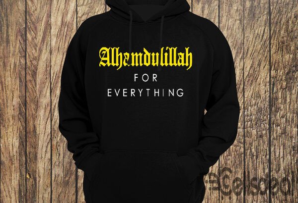 Alamdulillah Hoodie for Men Black