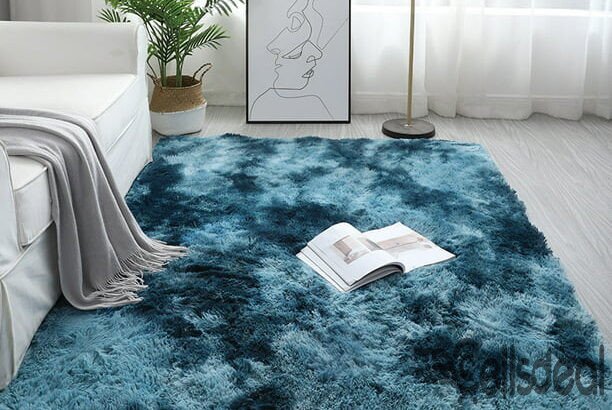 Soft Tie-Dye Carpet Floor Mat Fluffy Antiskid Area